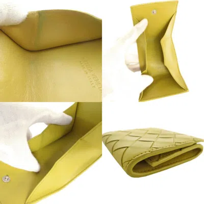 Pre-owned Bottega Veneta Yellow Leather Coin Purse/coin Case ()