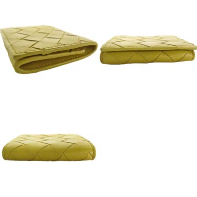 Pre-owned Bottega Veneta Yellow Leather Coin Purse/coin Case ()