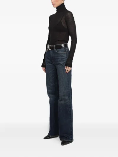 Sprwmn Turtleneck Long-sleeve Top In Black