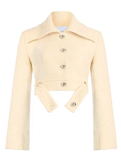 Patou Belted Cropped Jacket In Black