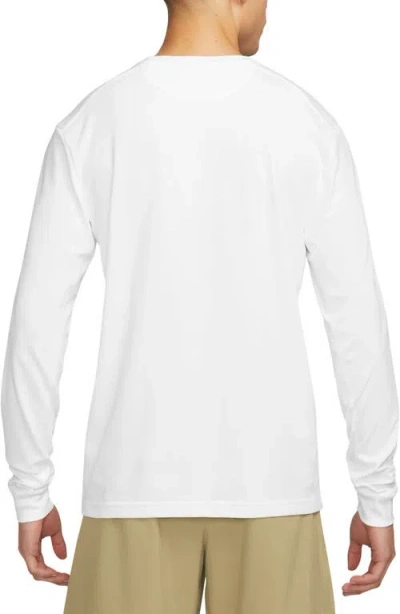 Nike Dri-fit Primary Long Sleeve T-shirt In White