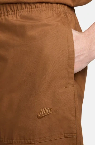 Nike Sportswear Club Barcelona Woven Cotton Pants In Brown