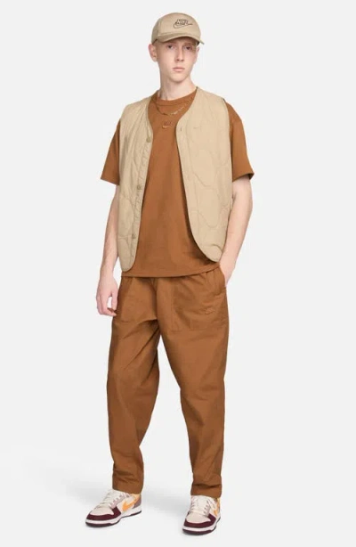Nike Sportswear Club Barcelona Woven Cotton Pants In Brown