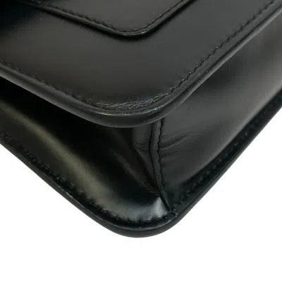 Pre-owned Bvlgari Black Leather Chain/shoulder Wallet ()