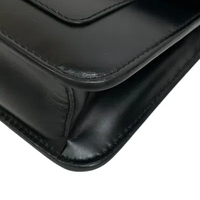 Pre-owned Bvlgari Black Leather Chain/shoulder Wallet ()