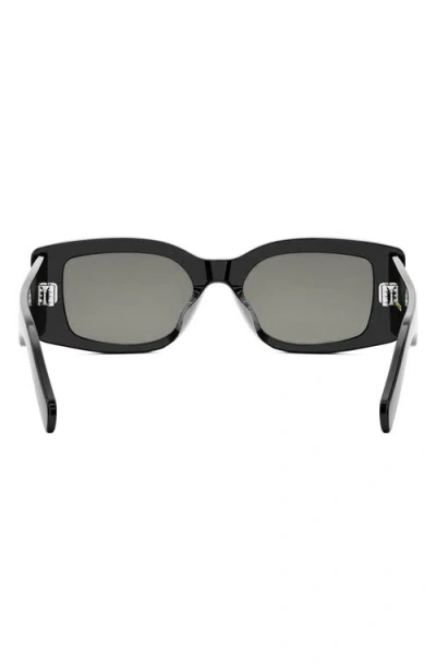 Celine Triomphe Acetate Rectangle Sunglasses In Black