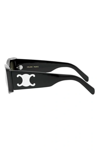 Celine Triomphe Acetate Rectangle Sunglasses In Black