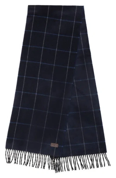 Hickey Freeman Windowpane Cashmere Scarf In Blue