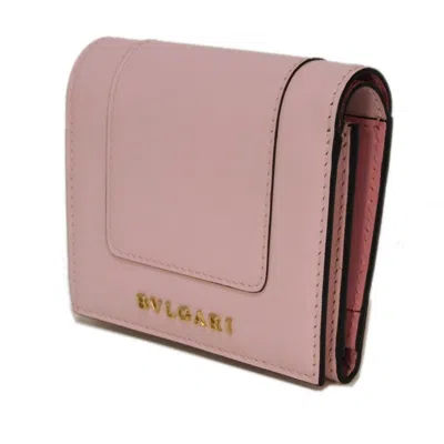 Pre-owned Bvlgari Pink Leather Wallet (tri-fold) ()
