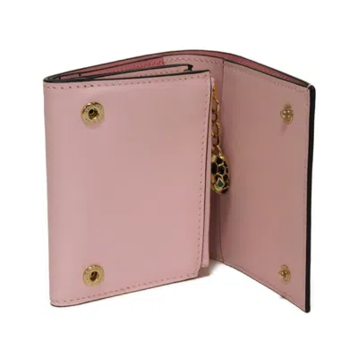 Pre-owned Bvlgari Pink Leather Wallet (tri-fold) ()