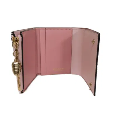 Pre-owned Bvlgari Pink Leather Wallet (tri-fold) ()