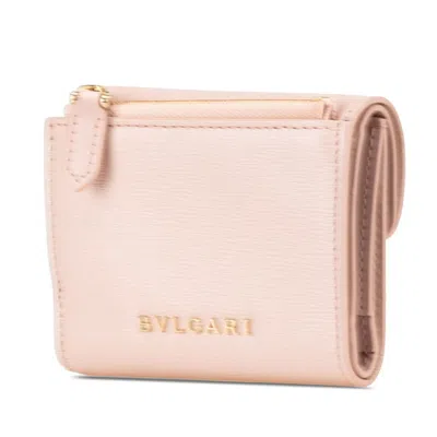 Pre-owned Bvlgari Pink Leather Wallet (tri-fold) ()