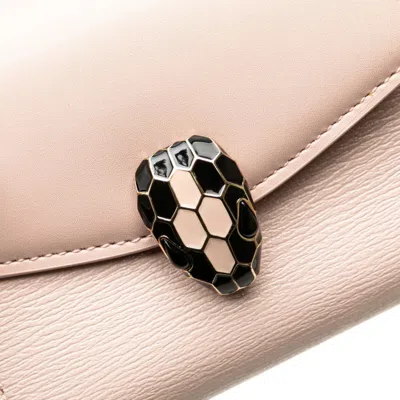 Pre-owned Bvlgari Pink Leather Wallet (tri-fold) ()