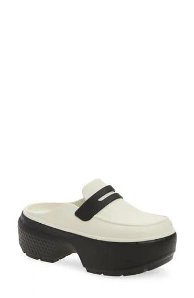 Crocs Platform-heel Slippers In White