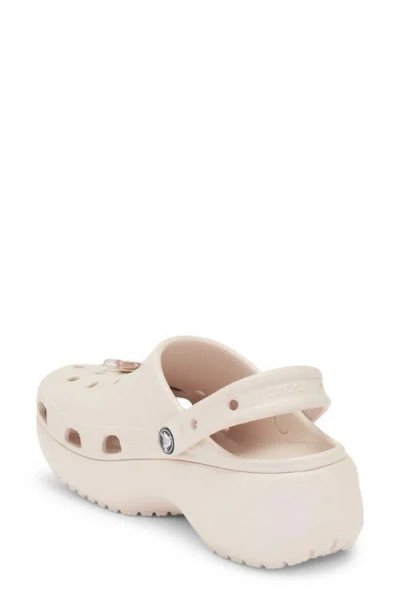 Crocs Classic Platform Iridescent Glitter Embellished Clog In Neutral