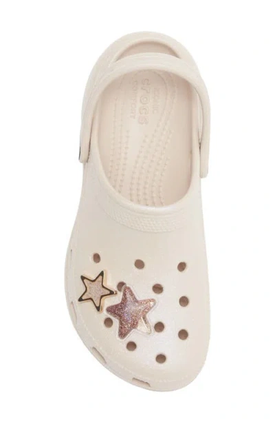 Crocs Classic Platform Iridescent Glitter Embellished Clog In Neutral