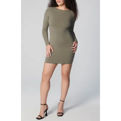 Florence By Mills Long Sleeve Open Back Minidress In Green