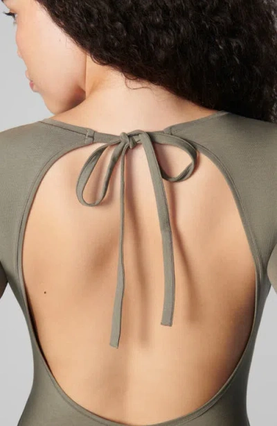 Florence By Mills Long Sleeve Open Back Minidress In Green