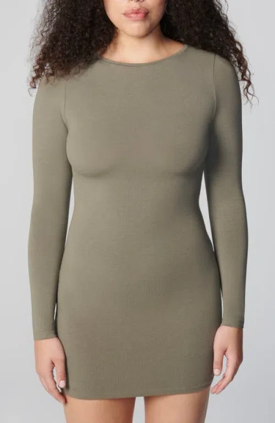 Florence By Mills Long Sleeve Open Back Minidress In Green