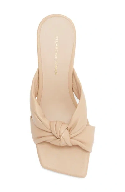 Stuart Weitzman Playa 50 Knot Kitten Heel Sandal In Brown
