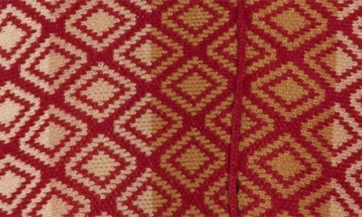 Dr2 By Daniel Rainn Geometric Jacquard Short Sleeve Sweater In Red