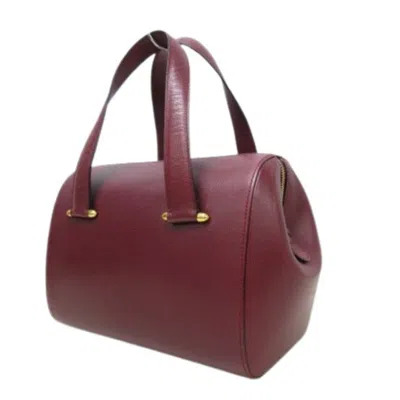 Pre-owned Cartier Bordeaux Leather Handbag Shoulder Bag Tote Bag ()