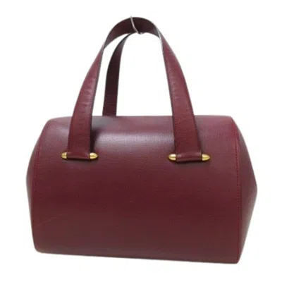 Pre-owned Cartier Bordeaux Leather Handbag Shoulder Bag Tote Bag ()