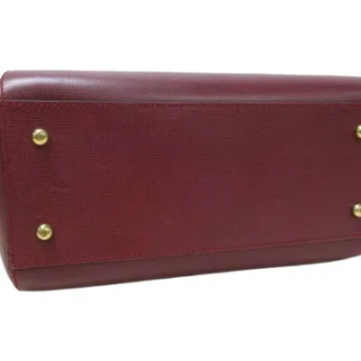 Pre-owned Cartier Bordeaux Leather Handbag Shoulder Bag Tote Bag ()