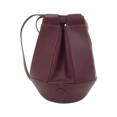 Pre-owned Cartier Bordeaux Leather Shoulder Bag ()