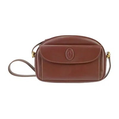 Pre-owned Cartier Bordeaux Leather Shoulder Bag ()
