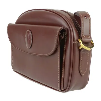 Pre-owned Cartier Bordeaux Leather Shoulder Bag ()