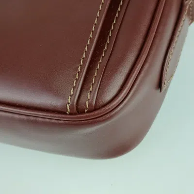 Pre-owned Cartier Bordeaux Leather Shoulder Bag ()