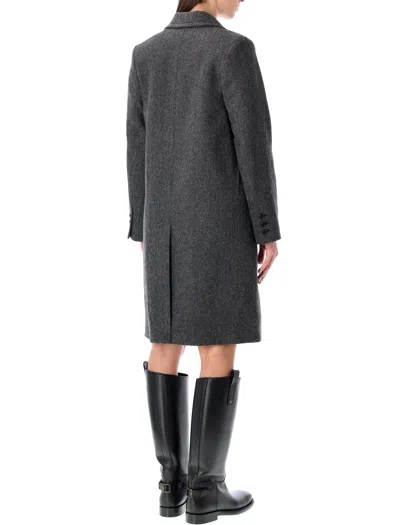 Apc A.p.c. A.p.c. Ginny Wool Double-breasted Coat In Gray