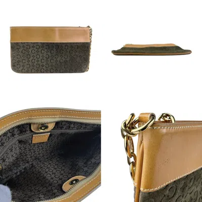 Pre-owned Celine Brown Khaki Suede Leather Clutch Bag Handbag ()