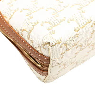 Pre-owned Celine Brown White Pvc Leather Shoulder Bag ()