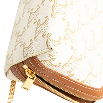 Pre-owned Celine Brown White Pvc Leather Shoulder Bag ()