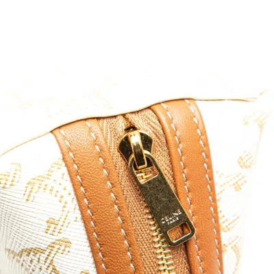 Pre-owned Celine Brown White Pvc Leather Shoulder Bag ()