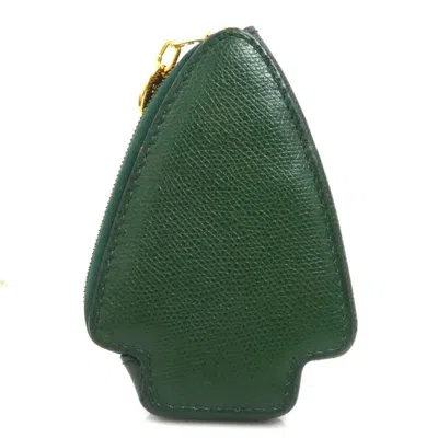 Pre-owned Celine Gold Green Multi-color Leather Metal Coin Purse/coin Case ()