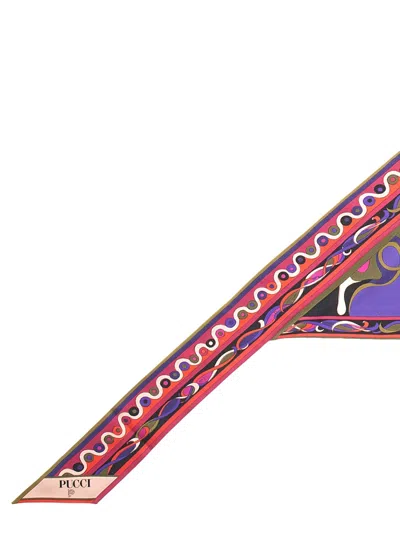 Pucci "bandeau" Triangle Scarf In Orchid Print In Multi
