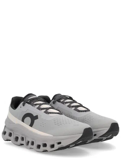 On Breathable Grey Sneakers With Robust Rubber Sole In Gray