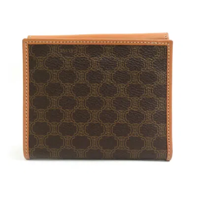 Pre-owned Celine Macadam Brown Leather Pvc Wallet (bi-fold) ()