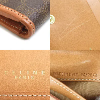 Pre-owned Celine Macadam Brown Leather Pvc Wallet (bi-fold) ()