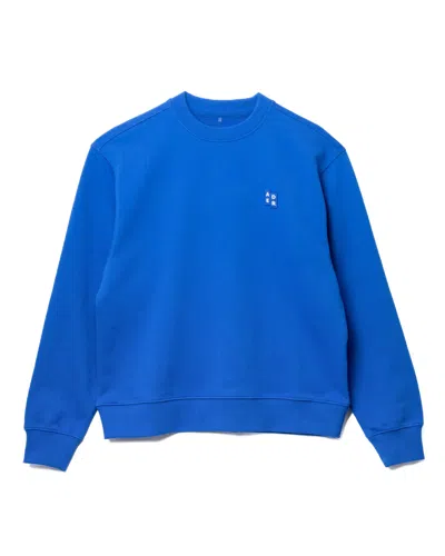 Adererror Cotton Sweatshirt With Tetris Logo Patch In Blue