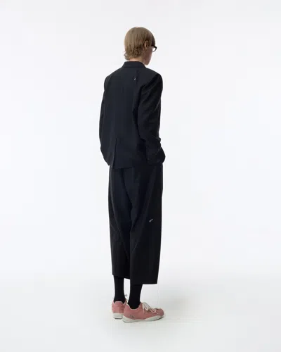 Adererror Ankle-length Balloon Pants With Signature Zigzag Stitch In Black