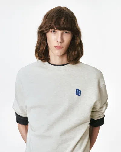 Adererror Semi-oversized Cotton Sweatshirt With Tetris Logo Patch In Neutral