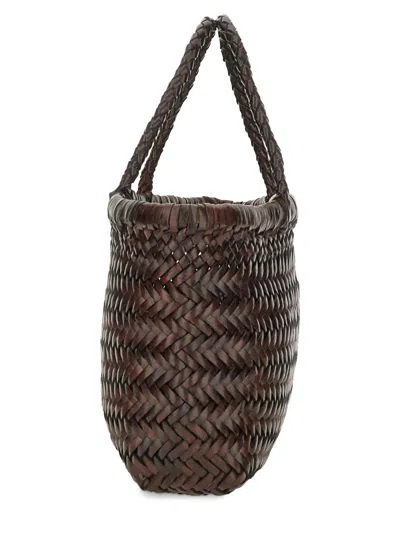 Dragon Diffusion Woven Mini Bag Top Handles In Brown