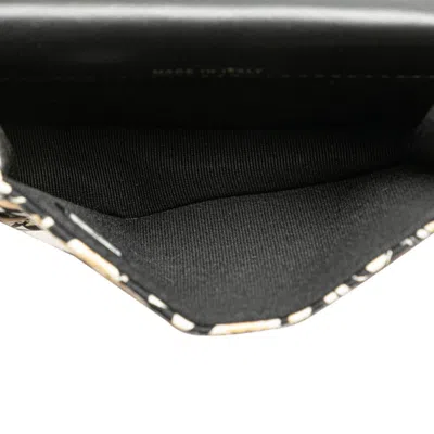 Pre-owned Chanel Beige Black Canvas Leather Shoulder Bag ()