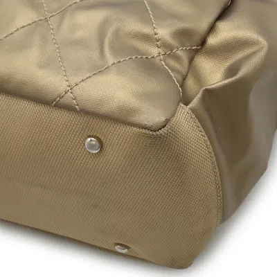 Pre-owned Chanel Beige Bronze Gold Coated Canvas Shoulder Bag Tote Bag ()