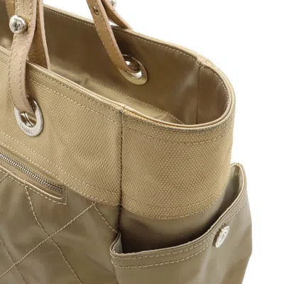 Pre-owned Chanel Beige Bronze Gold Coated Canvas Shoulder Bag Tote Bag ()