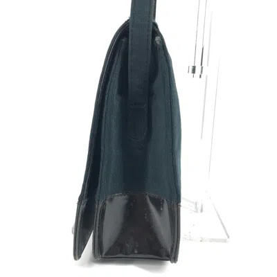 Pre-owned Chanel Black Dark Green Jersey Shoulder Bag ()